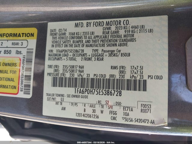 Ford FUSION SE 2014 1FA6P0H75E5386728 Image 9