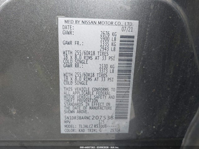2022 NISSAN PATHFINDER 5N1DR3BA4NC207538 Photo 8