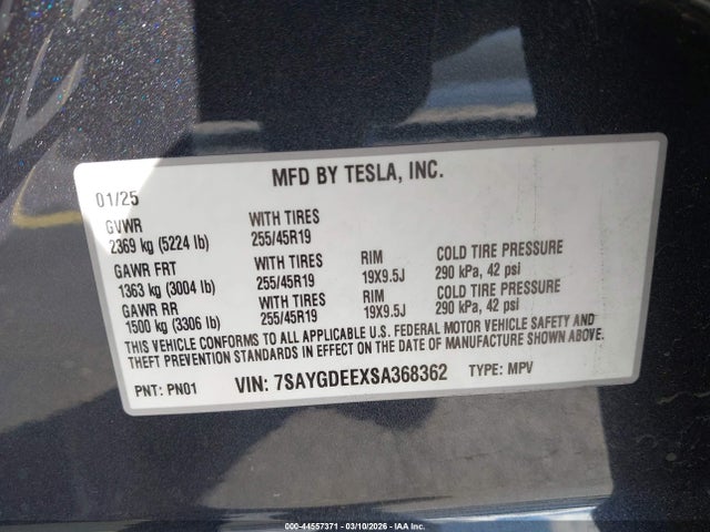 2025 TESLA MODEL Y 7SAYGDEEXSA368362 Photo 8
