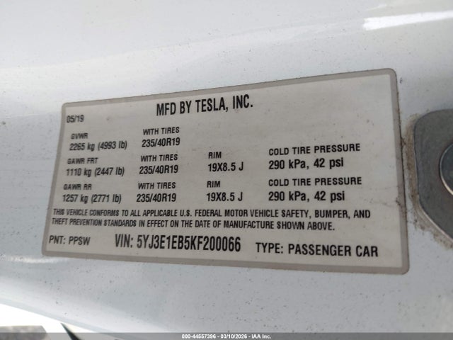 2019 TESLA MODEL 3 5YJ3E1EB5KF200066 Photo 8
