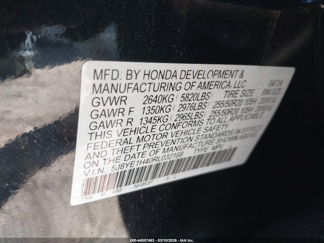Aukcja sprzedaży 2024 Acura Mdx Technology Package, vin: 5J8YE1H40RL032168, numer aukcji: 44557463