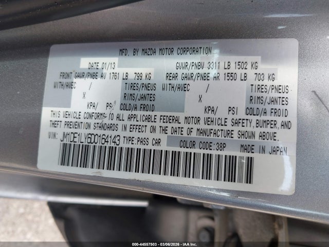 Aukcja sprzedaży 2013 Mazda Mazda2 Touring, vin: JM1DE1LY6D0164143, numer aukcji: 44557503