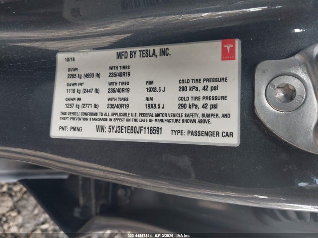 Aukcja sprzedaży 2018 Tesla Model 3 Long Range/performance, vin: 5YJ3E1EB0JF116591, numer aukcji: 44557514