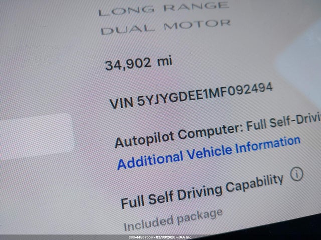 2021 TESLA MODEL Y 5YJYGDEE1MF092494 Photo 6