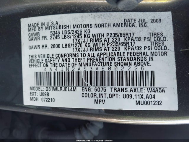 2010 MITSUBISHI ENDEAVOR 4A4JN2AS3AE002226 Photo 8