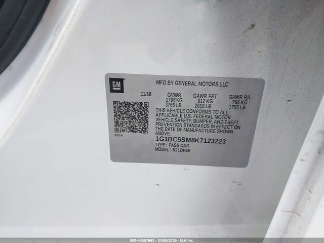 Chevrolet CRUZE LS 2019 1G1BC5SM8K7123223 Image 9
