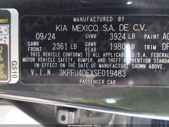 Aukcja sprzedaży 2025 Kia K4 Ex, vin: 3KPFU4DEXSE019483, numer aukcji: 44557668