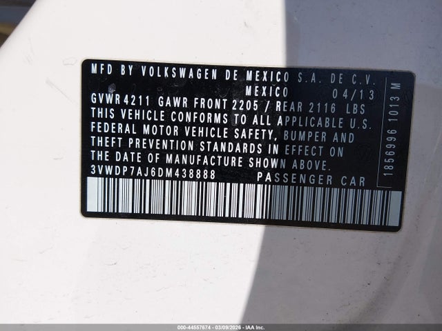 2013 VOLKSWAGEN JETTA 3VWDP7AJ6DM438888 Photo 8