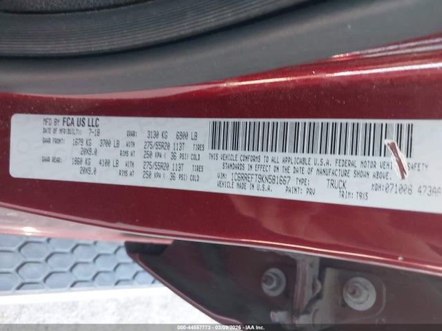 Продаж на аукціоні авто 2019 Ram 1500 Big Horn/lone Star  4x2 5'7 Box, vin: 1C6RREFT9KN581667, номер лоту: 44557773