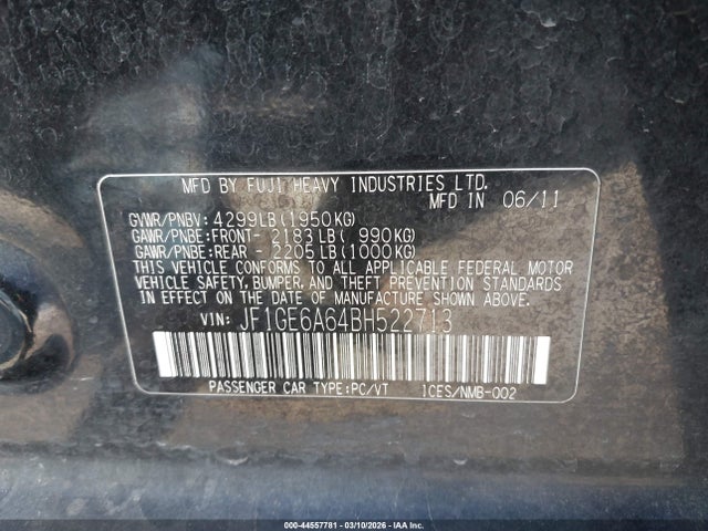 2011 SUBARU IMPREZA JF1GE6A64BH522713 Photo 8