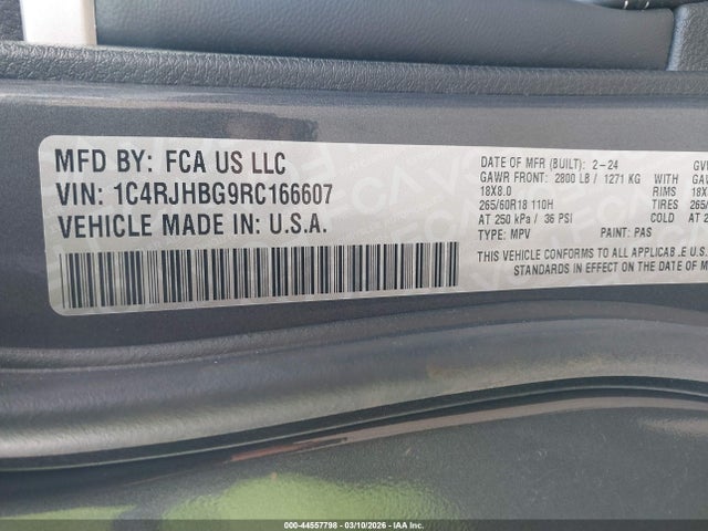 Продаж на аукціоні авто 2024 Jeep Grand Cherokee Limited 4x4, vin: 1C4RJHBG9RC166607, номер лоту: 44557798