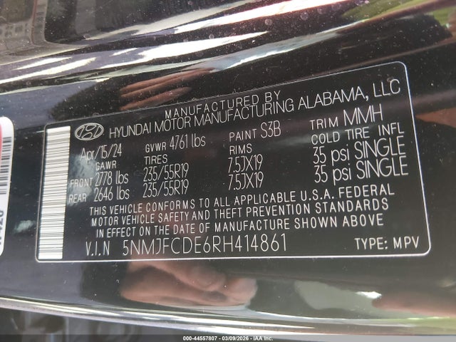 Hyundai TUCSON SEL 2024 5NMJFCDE6RH414861 Image 9