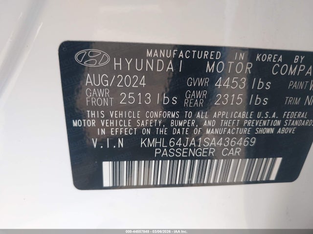 KMHL64JA1SA436469 Hyundai SONATA SEL