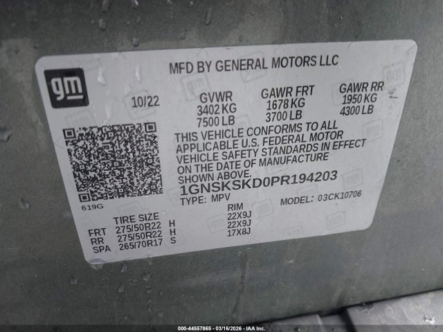 2023 CHEVROLET TAHOE 1GNSKSKD0PR194203 Photo 8