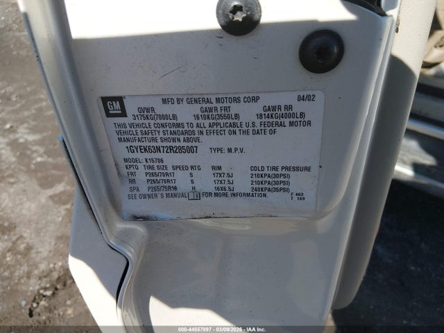 2002 CADILLAC ESCALADE 1GYEK63N72R285007 Photo 8