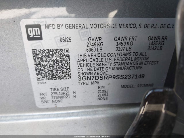 Chevrolet Equinox Ev Rs 2025 3GN7DSRP9SS237149 Image 9