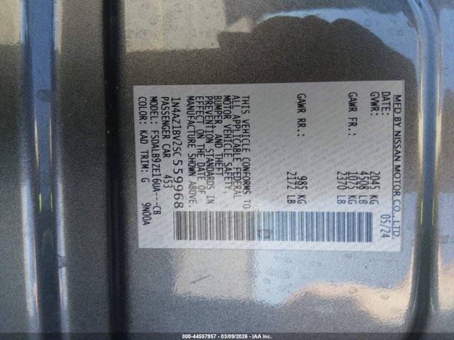 Nissan LEAF S 2025 1N4AZ1BV2SC559968 Image 9