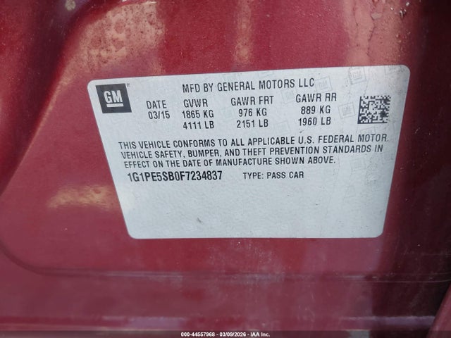 Chevrolet Cruze 2lt Auto 2015 1G1PE5SB0F7234837 Image 9