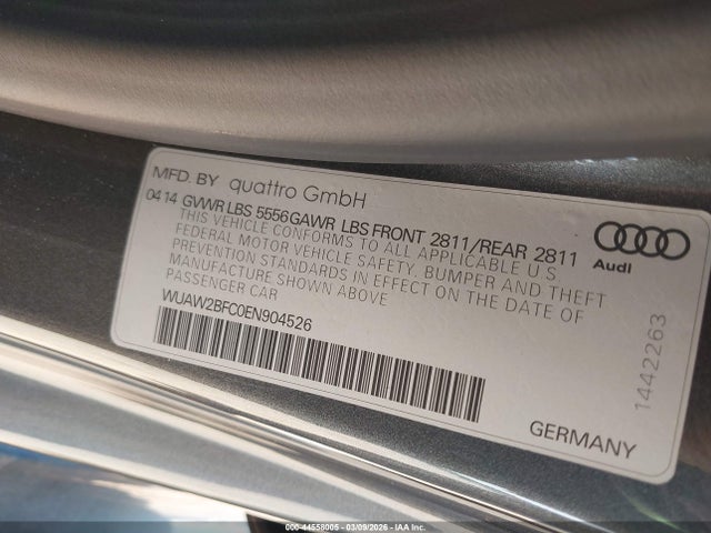 Продаж на аукціоні авто 2014 Audi Rs 7 4.0t Prestige, vin: WUAW2BFC0EN904526, номер лоту: 44558005