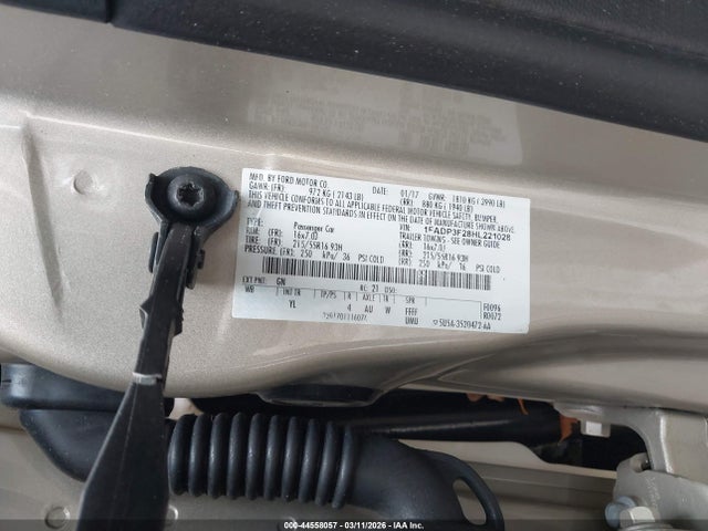 44558057 :رقم المزاد ، 1FADP3F28HL221028 vin ، 2017 Ford Focus Se مزاد بيع