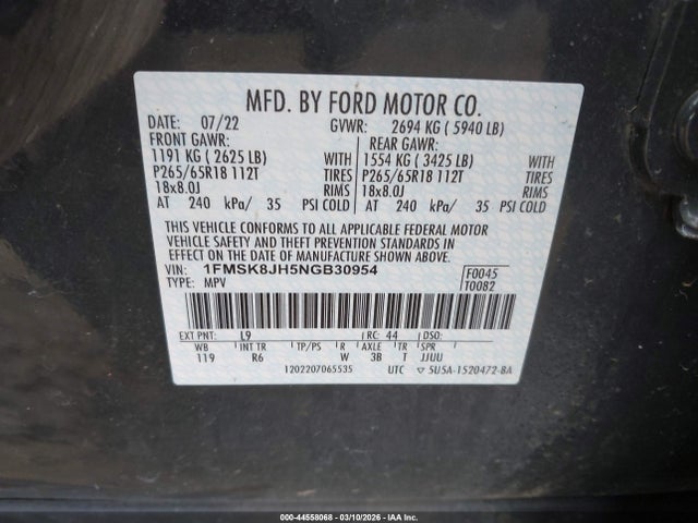 2022 FORD EXPLORER 1FMSK8JH5NGB30954 Photo 8
