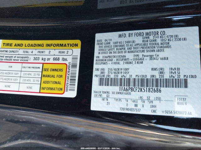 2019 FORD MUSTANG 1FA6P8CF2K5182686 Photo 8