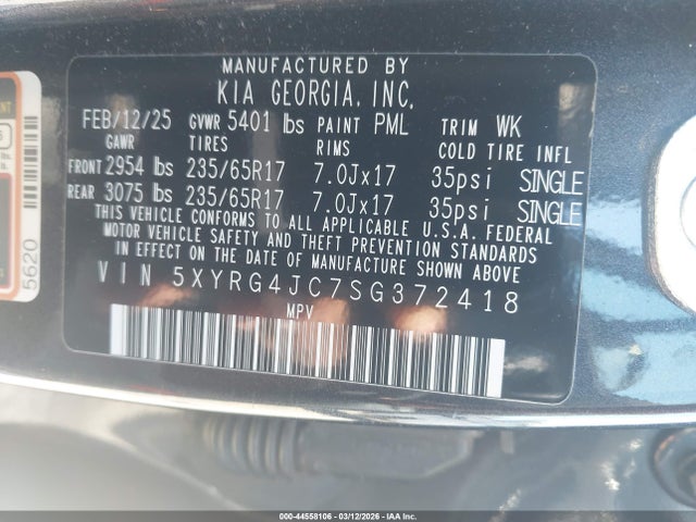 2025 KIA SORENTO 5XYRG4JC7SG372418 Photo 8