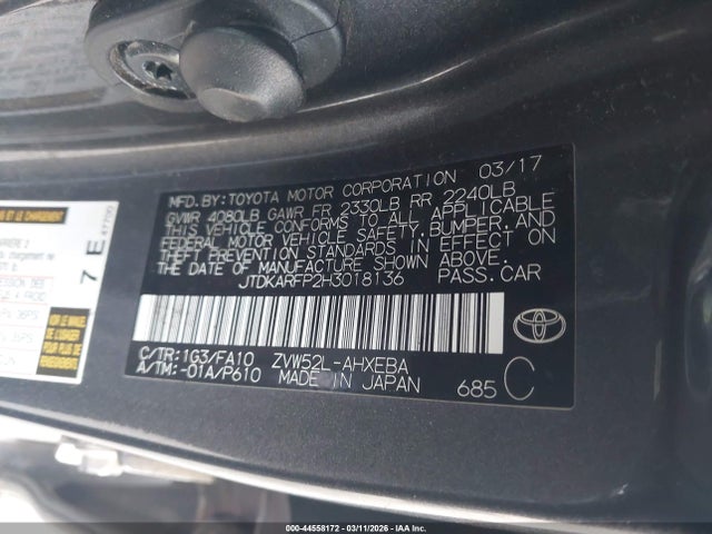 2017 TOYOTA PRIUS PRIME JTDKARFP2H3018136 Photo 8