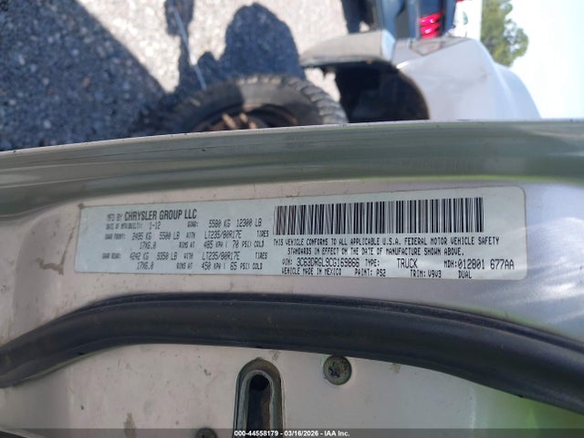 2012 Ram 3500 St მანქანა იყიდება აუქციონზე, vin: 3C63DRGL9CG169866, აუქციონის ნომერი: 44558179