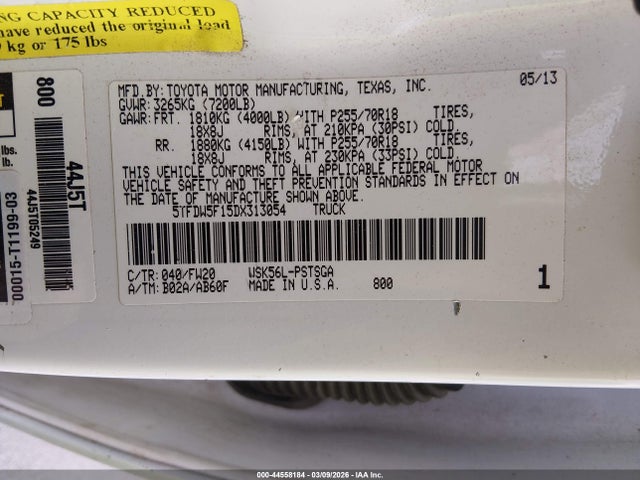 2013 TOYOTA TUNDRA 5TFDW5F15DX313054 Photo 8