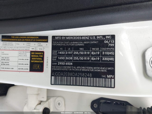 2013 MERCEDES-BENZ ML 350 BLUETEC 4JGDA2EB8DA258248 Photo 8