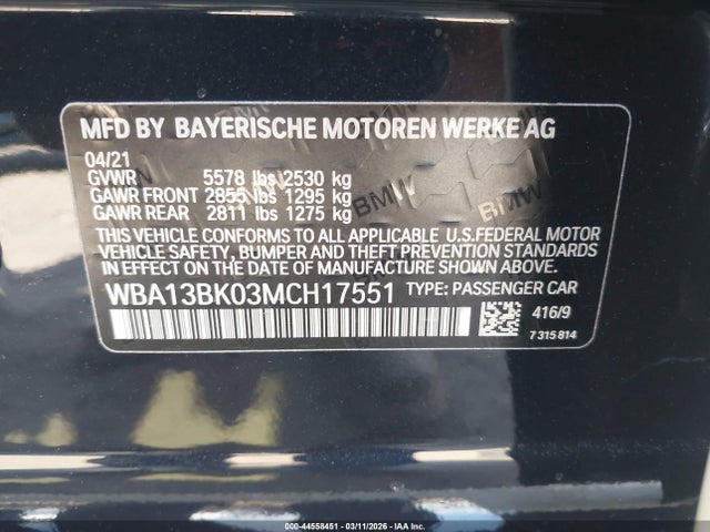 2021 BMW M550I WBA13BK03MCH17551 Photo 8