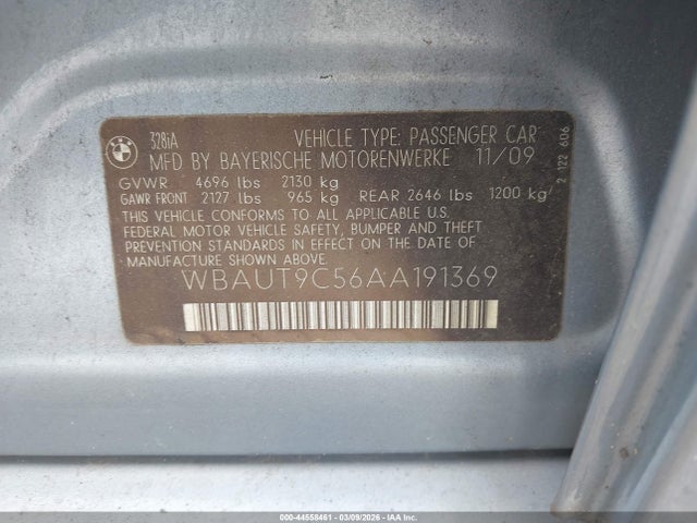Продаж на аукціоні авто 2010 Bmw 328i, vin: WBAUT9C56AA191369, номер лоту: 44558461