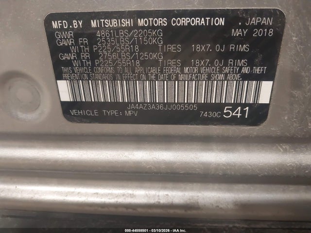 2018 MITSUBISHI OUTLANDER JA4AZ3A36JJ005505 Photo 8
