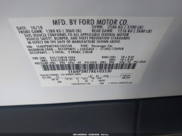 2019 FORD POLICE INTERCEPTOR 1FAHP2MT7KG103530 Photo 8