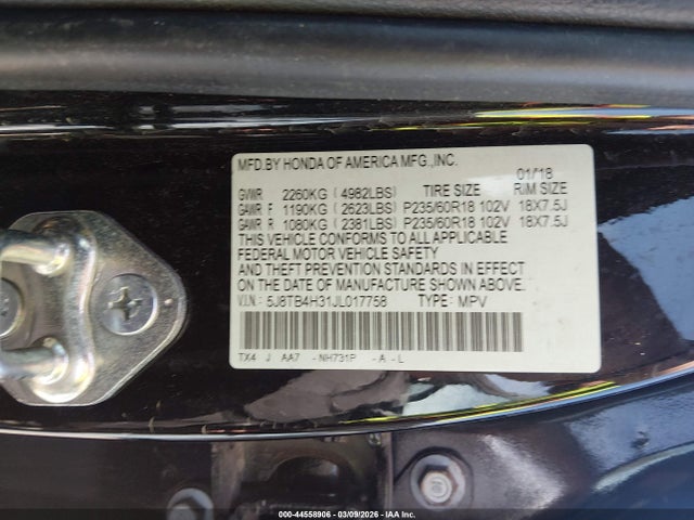 2018 Acura Rdx Acurawatch Plus Package მანქანა იყიდება აუქციონზე, vin: 5J8TB4H31JL017758, აუქციონის ნომერი: 44558906
