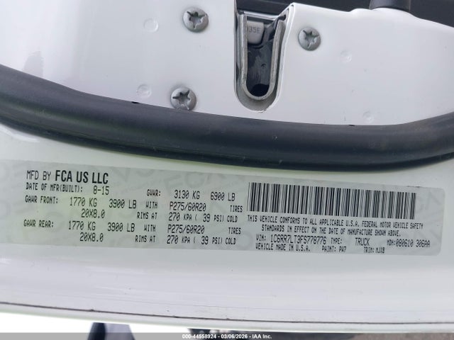 Aukcja sprzedaży 2015 Ram 1500 Lone Star, vin: 1C6RR7LT3FS778776, numer aukcji: 44558924