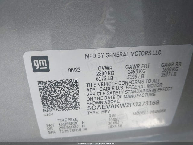 44558931 :رقم المزاد ، 5GAEVAKW2PJ273168 vin ، 2023 Buick Enclave Essence Awd مزاد بيع