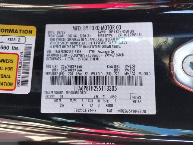 Ford Mustang Ecoboost Fastback 2025 1FA6P8TH2S5113305 Image 9