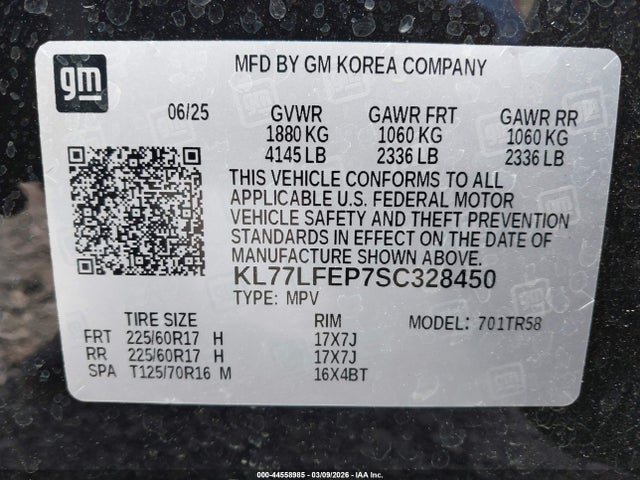 2025 CHEVROLET TRAX KL77LFEP7SC328450 Photo 8