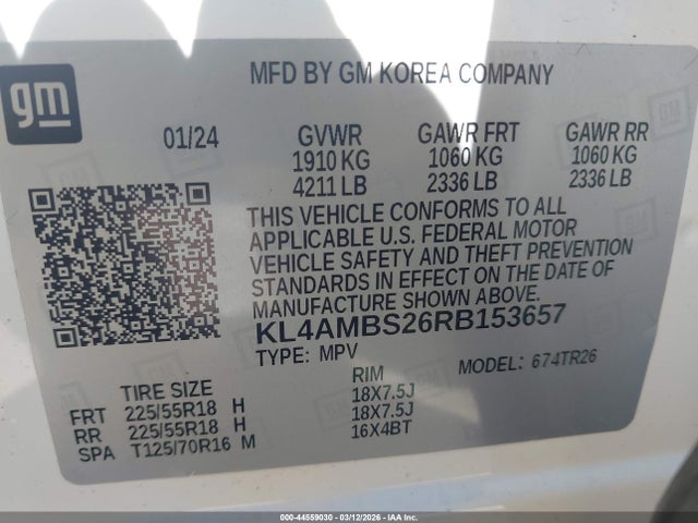 Продаж на аукціоні авто 2024 Buick Encore Gx Preferred Fwd, vin: KL4AMBS26RB153657, номер лоту: 44559030