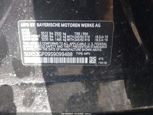 BMW X3 30 Xdrive 2025 5UX53GP09S9099488 Image 9