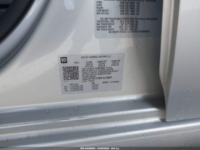44559054 :رقم المزاد ، 1GC4YVEY2PF117897 vin ، 2023 Chevrolet Silverado 3500hd 4wd  Long Bed High Country مزاد بيع