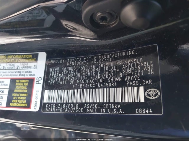 Toyota CAMRY LE 2014 4T1BF1FKXEU415084 Image 9