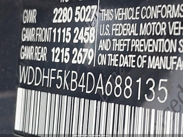44559159 :رقم المزاد ، WDDHF5KB4DA688135 vin ، 2013 Mercedes-benz E 350 مزاد بيع