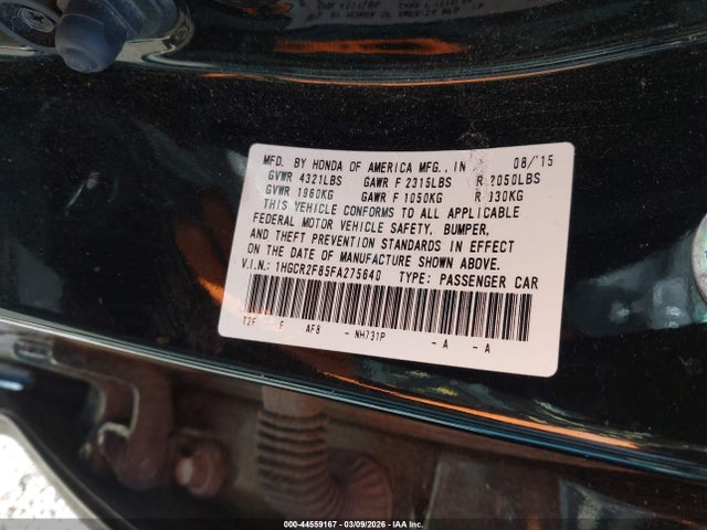 1HGCR2F85FA275640 Honda Accord Ex-l