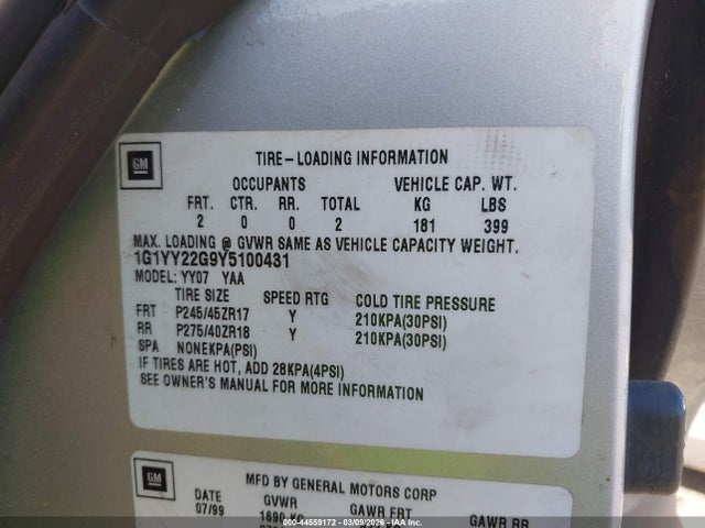 2000 CHEVROLET CORVETTE 1G1YY22G9Y5100431 Photo 8