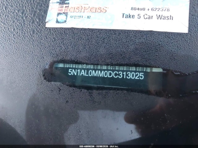2013 Infiniti Jx35 მანქანა იყიდება აუქციონზე, vin: 5N1AL0MM0DC313025, აუქციონის ნომერი: 44559226