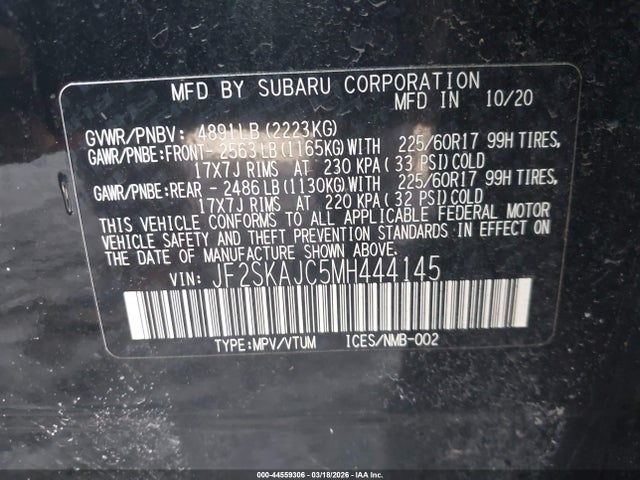 2021 SUBARU FORESTER JF2SKAJC5MH444145 Photo 8