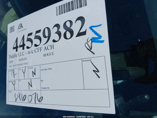 Nissan ROGUE SV 2016 5N1AT2MT0GC739742 Image 12